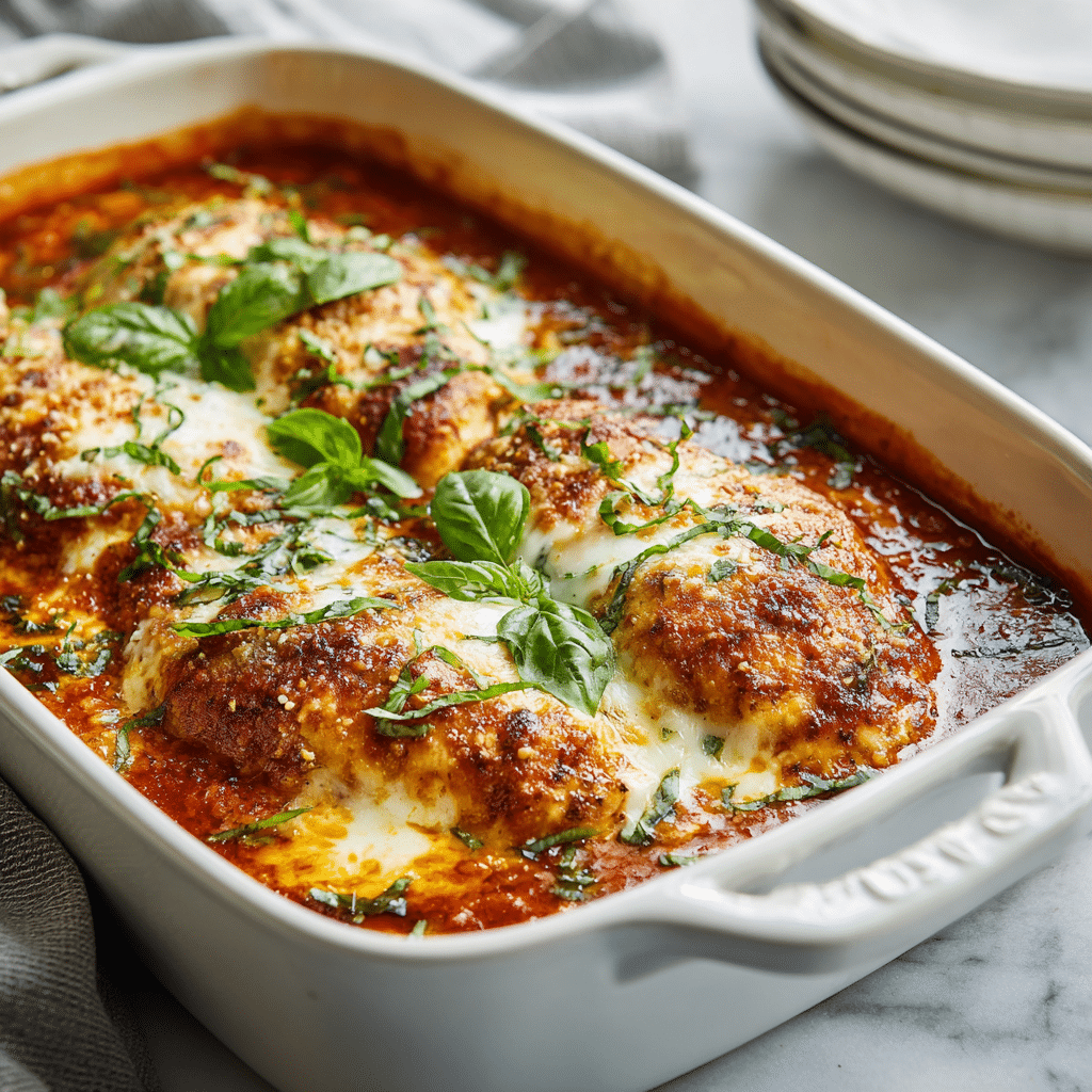 Baked Ricotta Chicken - Easy Cheesy Italian Dinner 6 baked ricotta chicken with melted mozzarella and marinara sauce