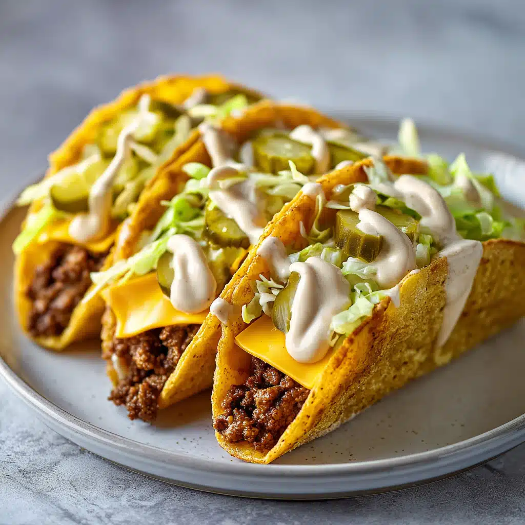 Big Mac smash burger taco recipe with melted cheese and special sauce