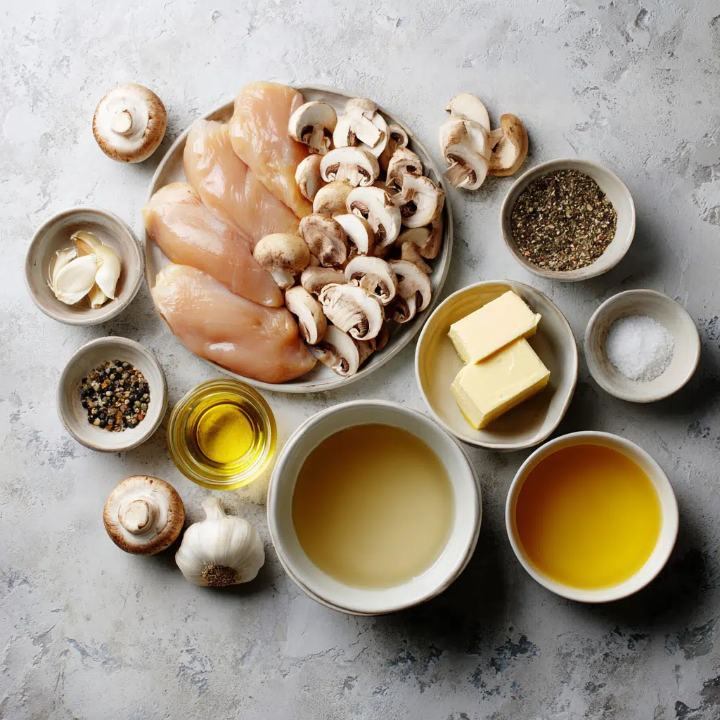 ingredients for creamy mushroom chicken recipe