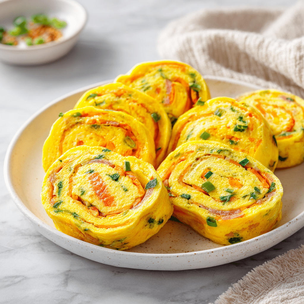 Gyeran Mari - Korean Rolled Omelette Recipe 9 Dishfeast gyeran mari korean rolled omelette Featured
