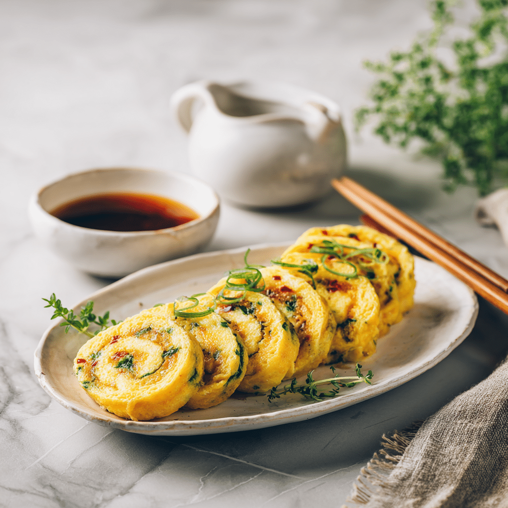 Gyeran Mari - Korean Rolled Omelette Recipe 11 Dishfeast gyeran mari korean rolled omelette serving