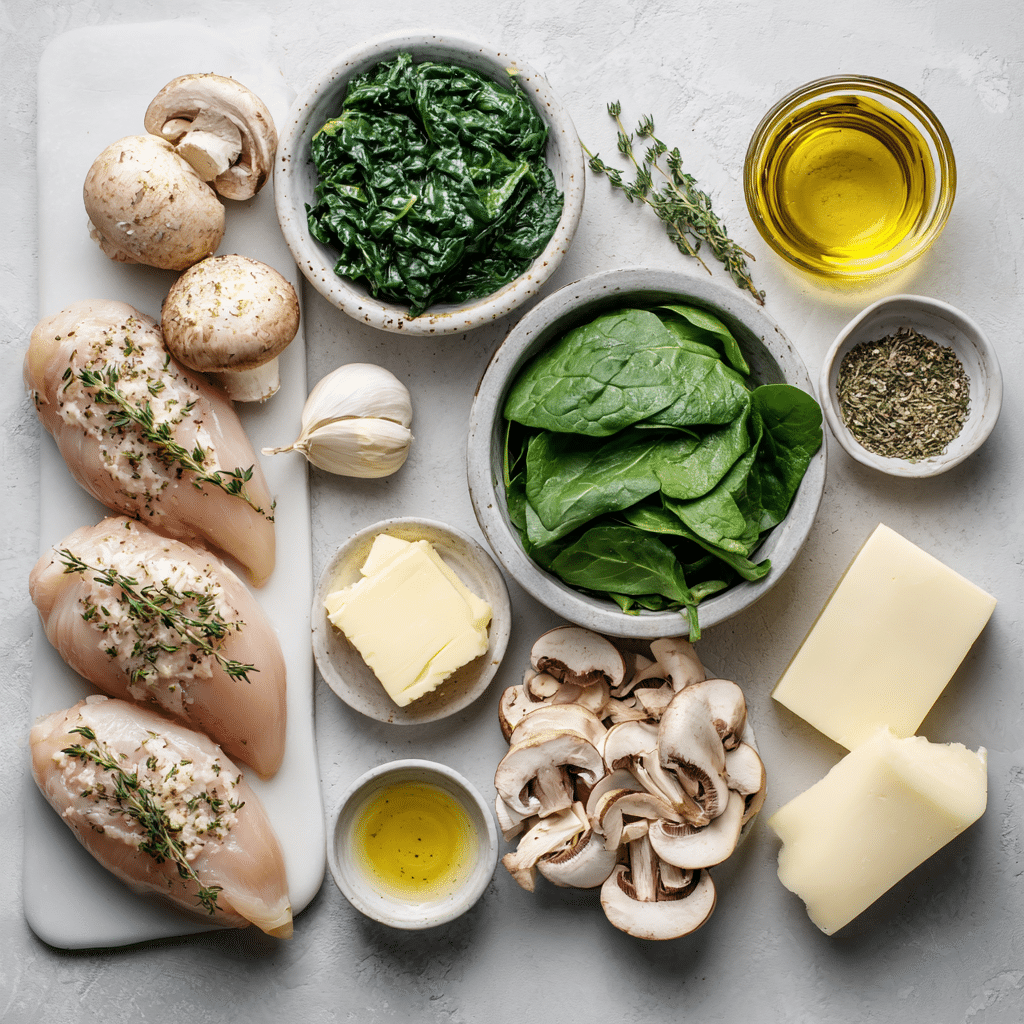 Dishfeast mushroom stuffed chicken ingredients