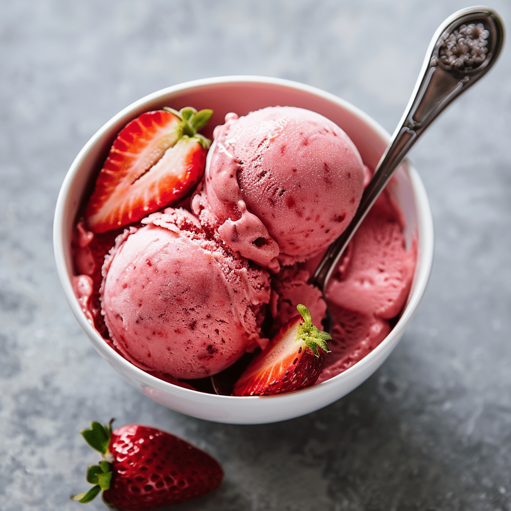 Dishfeast strawberry sorbet serving
