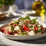 Mediterranean chicken salad creamy healthy recipe