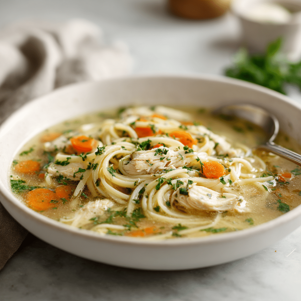 Ginger Garlic Chicken Noodle Soup Recipe for Immunity