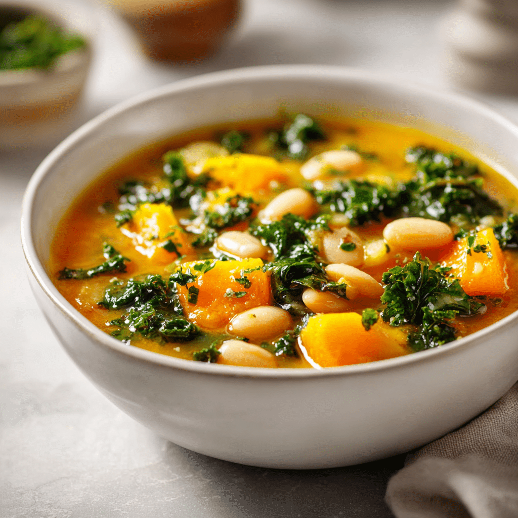 Butternut Squash, Kale and White Bean Soup Recipe