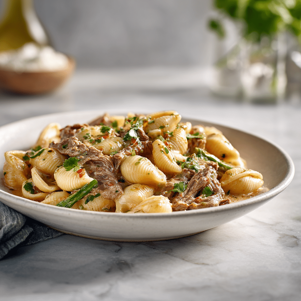 Creamy Beef and Shells