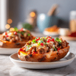 Hot Honey Ground Beef & Sweet Potato Boats Recipe 3 Hot Honey Ground Beef & Sweet Potato Boats Recipe
