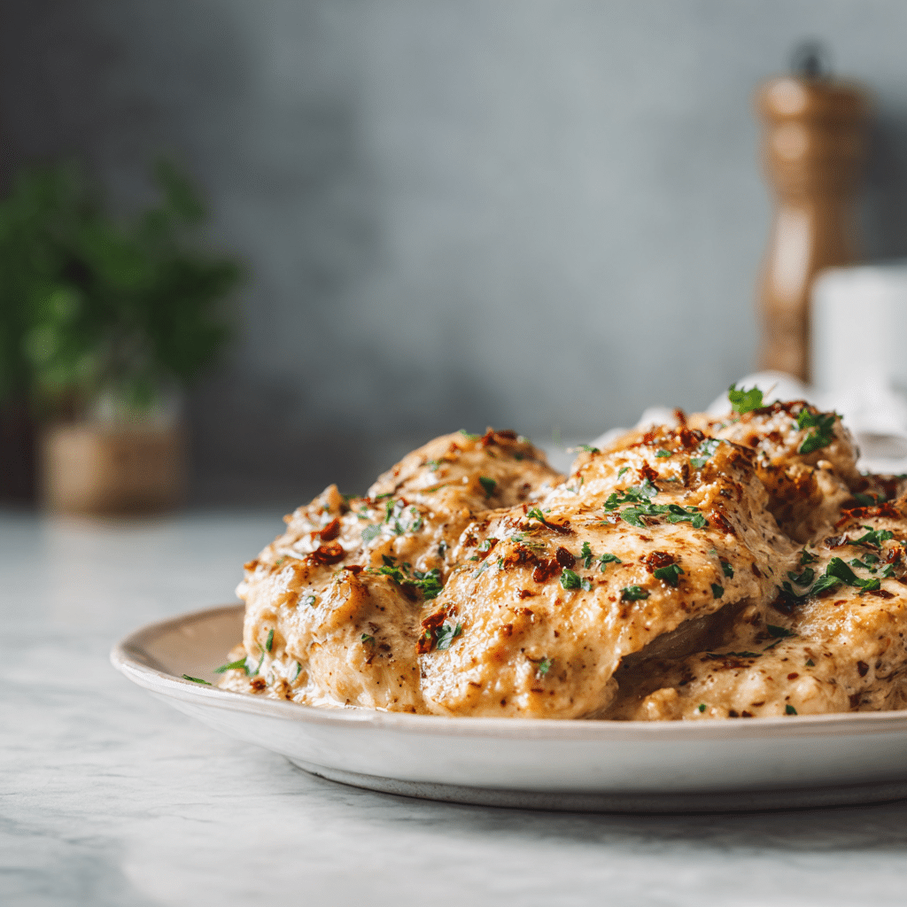 Crockpot Creamy Garlic Parmesan Chicken Recipe