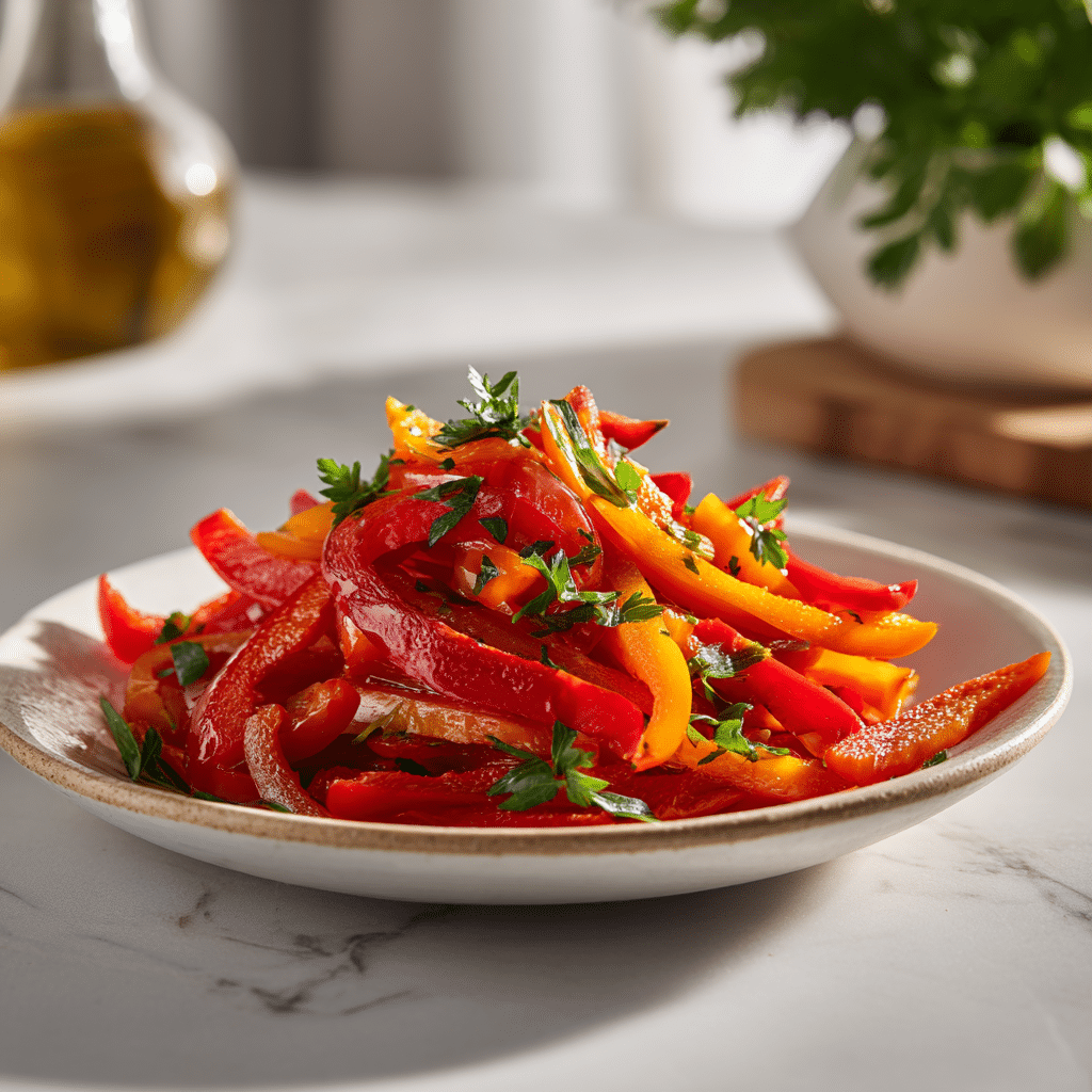 Roasted Red Pepper Salad Recipe With Quinoa and Chickpeas