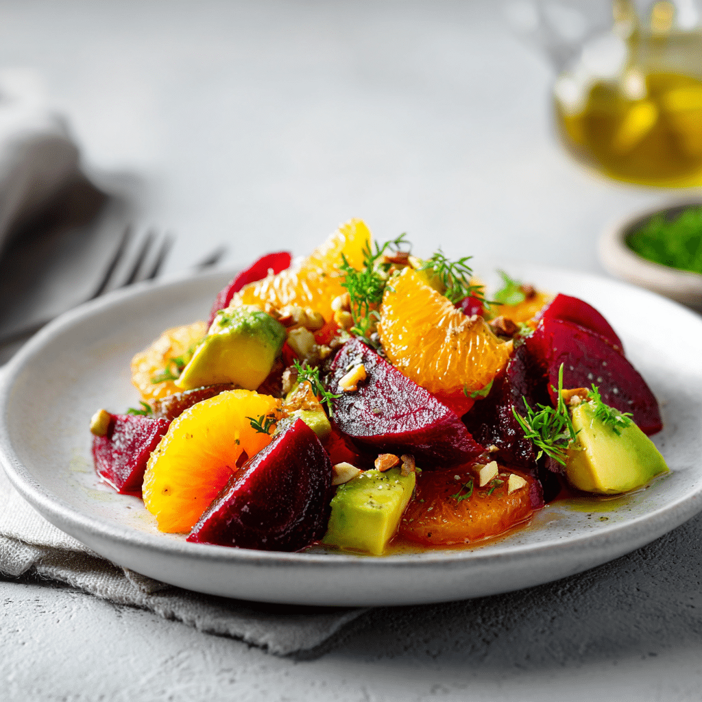 Roasted Beet Orange Avocado Salad: Fresh Citrus Recipe