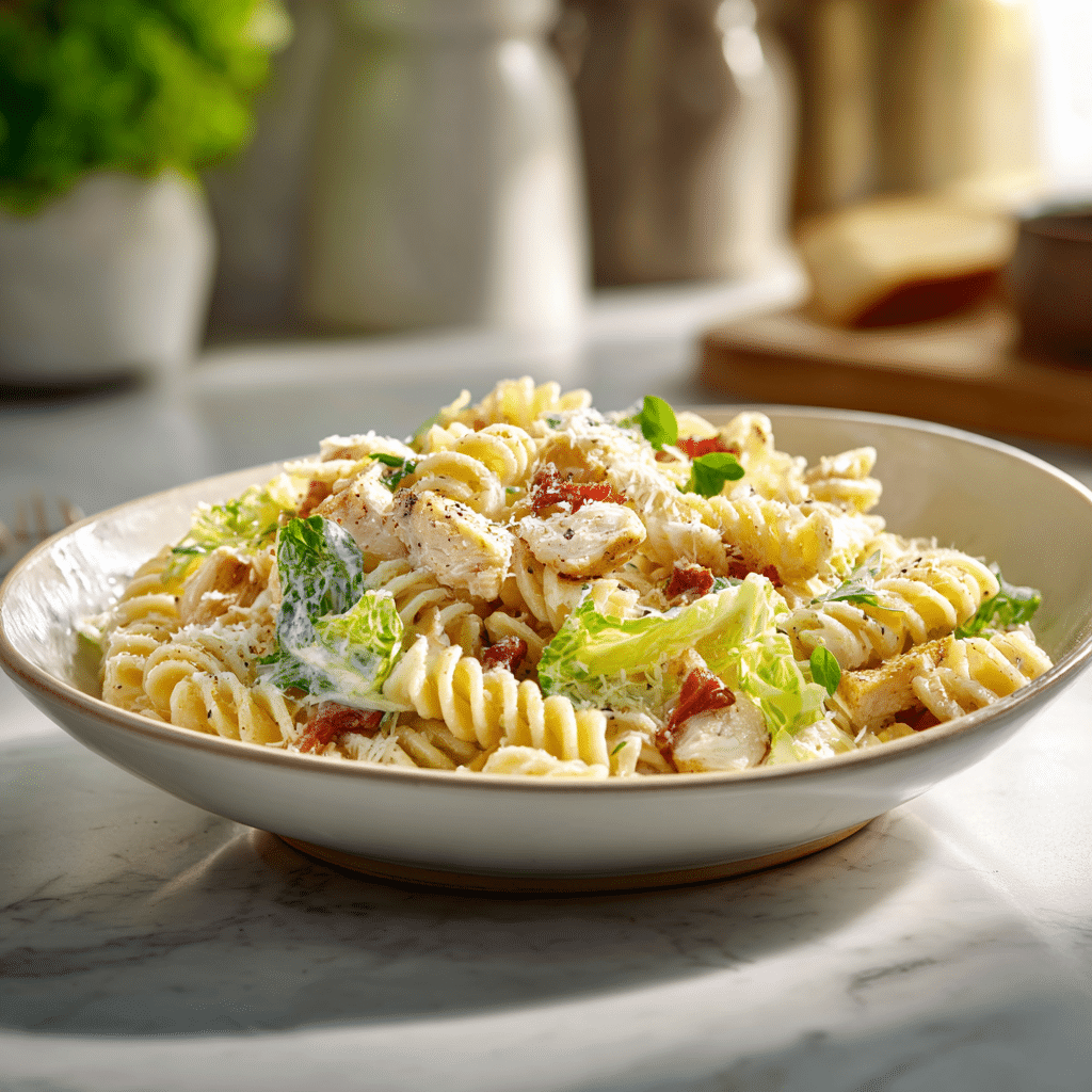 Chicken Caesar Pasta Salad Recipe: Easy and Creamy
