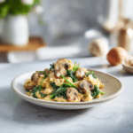Mushroom Spinach Scrambled Eggs Recipe for a Protein Breakfast