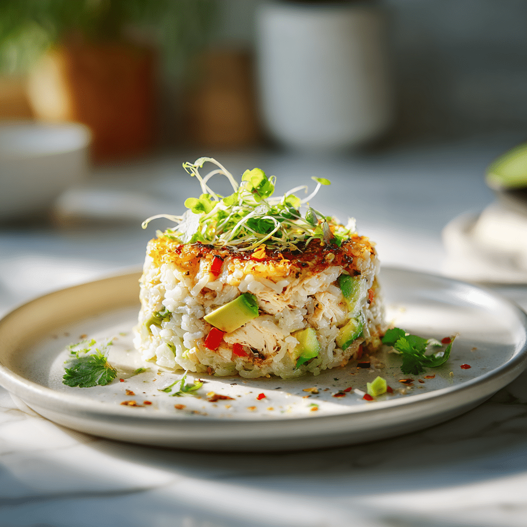 Honey Lime Chicken & Avocado Rice Stack