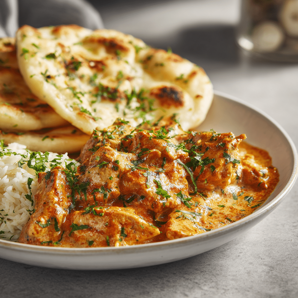 Chicken Korma with Flatbread or Rice: Authentic Creamy Recipe