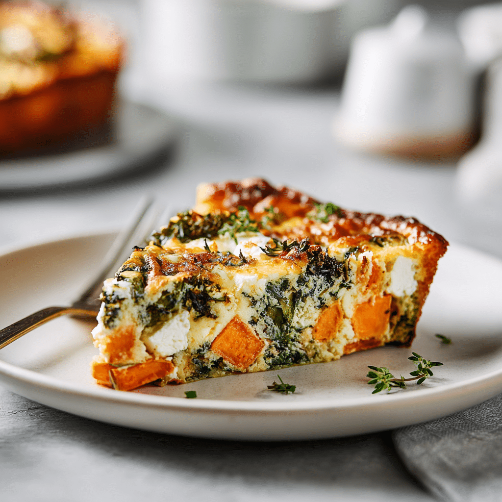 Roasted Sweet Potato Kale Frittata Feta Recipe