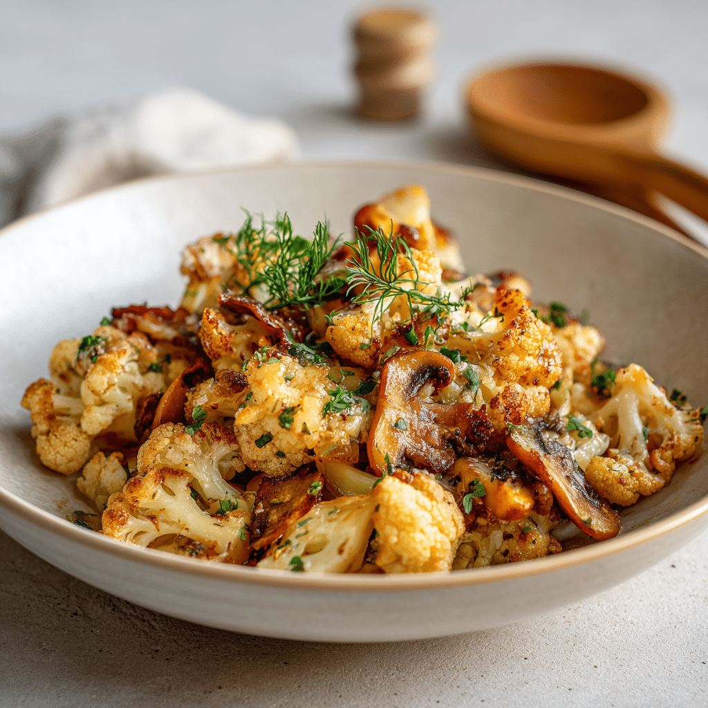 Garlic Cauliflower Mushroom Skillet Recipe 2 Garlic Cauliflower Mushroom Skillet Recipe