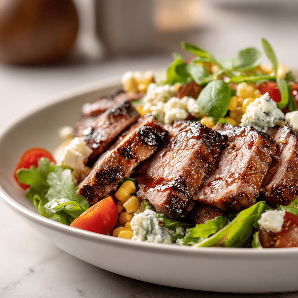 Grilled Balsamic Steak Salad with Gorgonzola & Corn 2 Grilled Balsamic Steak Salad with Gorgonzola & Corn