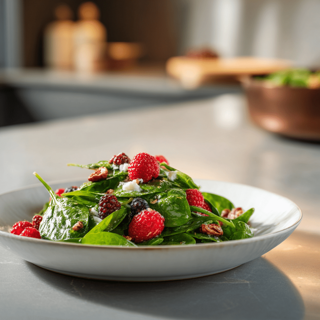 Spinach Berry Salad with Sweet Poppyseed Dressing