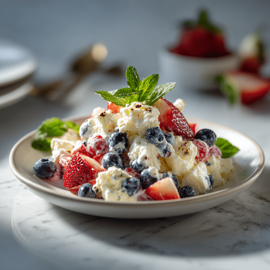 Red White and Blue Cheesecake Salad Recipe