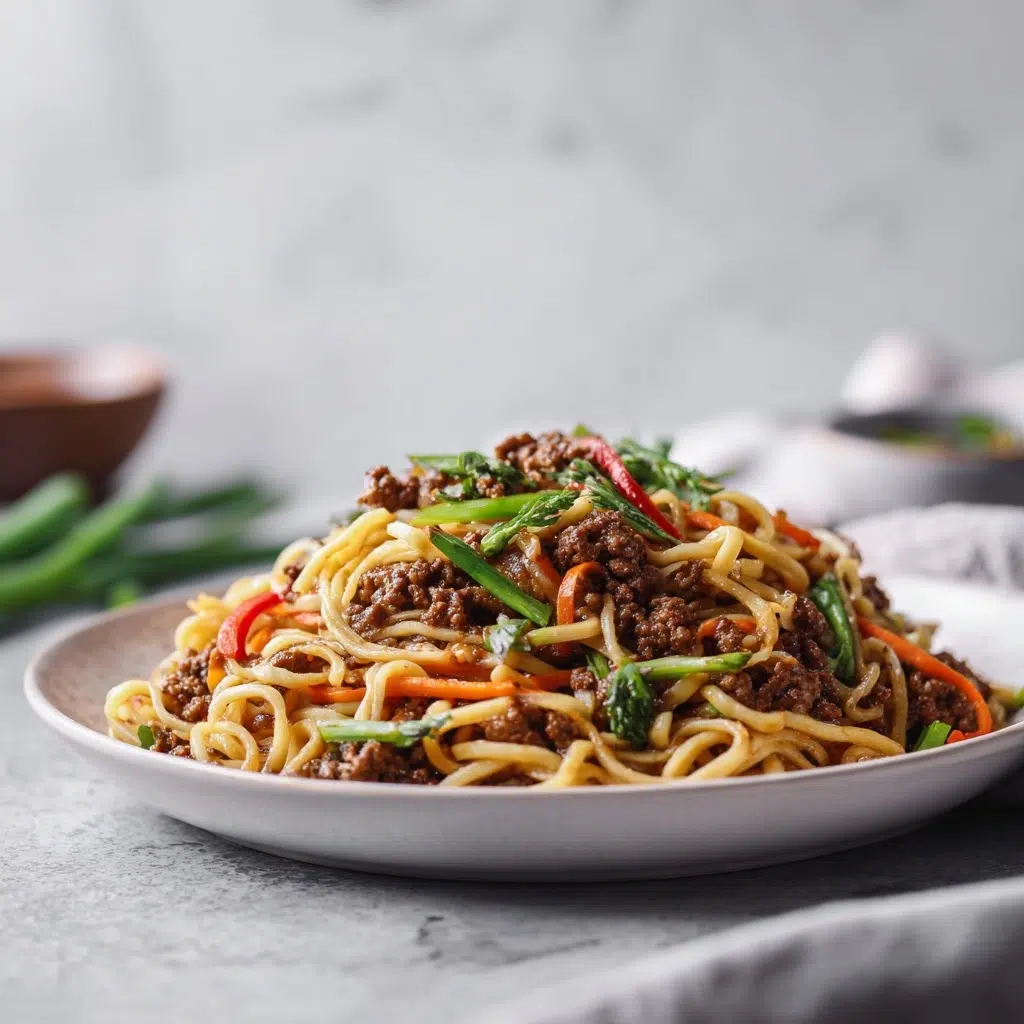 Mongolian Ground Beef Noodles Recipe