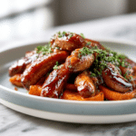 Healthy Honey Garlic Sausage and Sweet Potato: Easy Sheet Pan Dinner