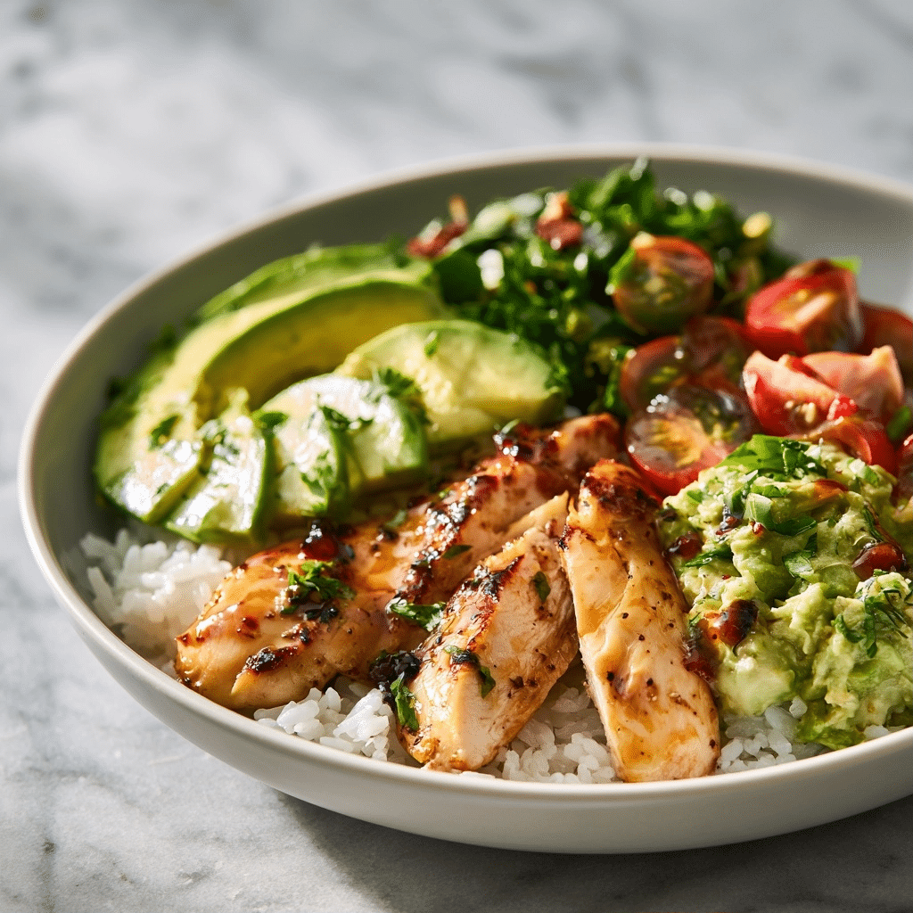 Healthy Honey Lime Chicken & Avocado Rice Bowl: Perfect Meal Prep 4 Healthy Honey Lime Chicken & Avocado Rice Bowl: Perfect Meal Prep