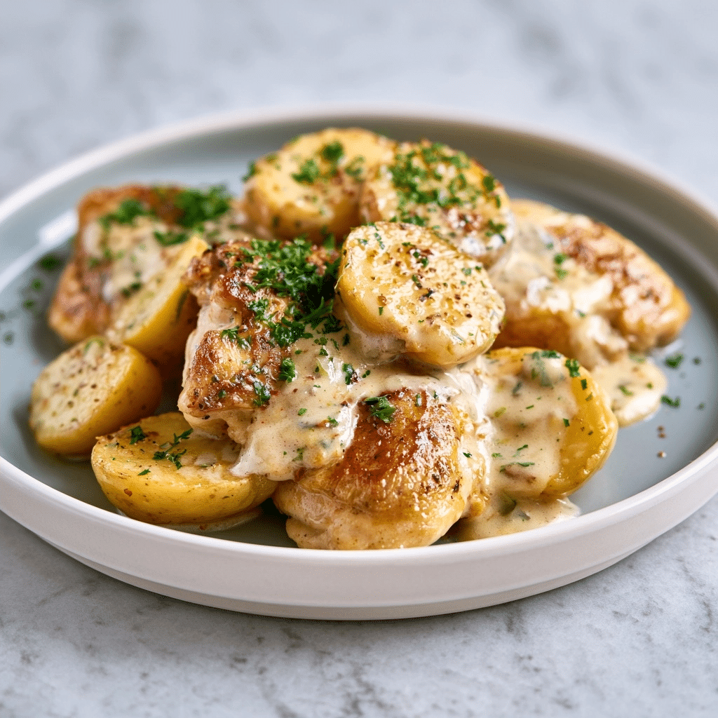 Creamy Chicken and Potatoes with Dijon Cream Sauce: The Perfect One-Pan Dinner 4 Creamy Chicken and Potatoes with Dijon Cream Sauce: The Perfect One-Pan Dinner
