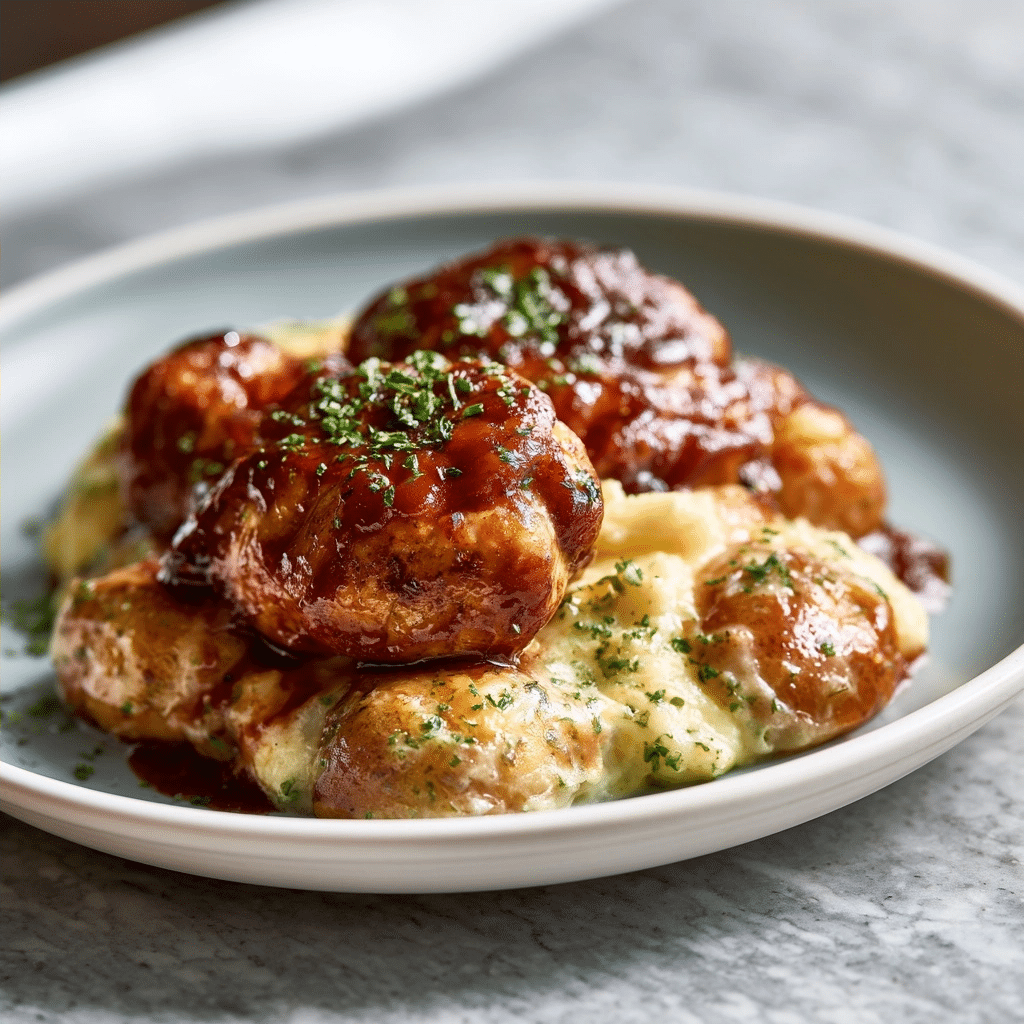 Honey BBQ Chicken with Creamy Garlic Parmesan Potatoes 4 Honey BBQ Chicken with Creamy Garlic Parmesan Potatoes
