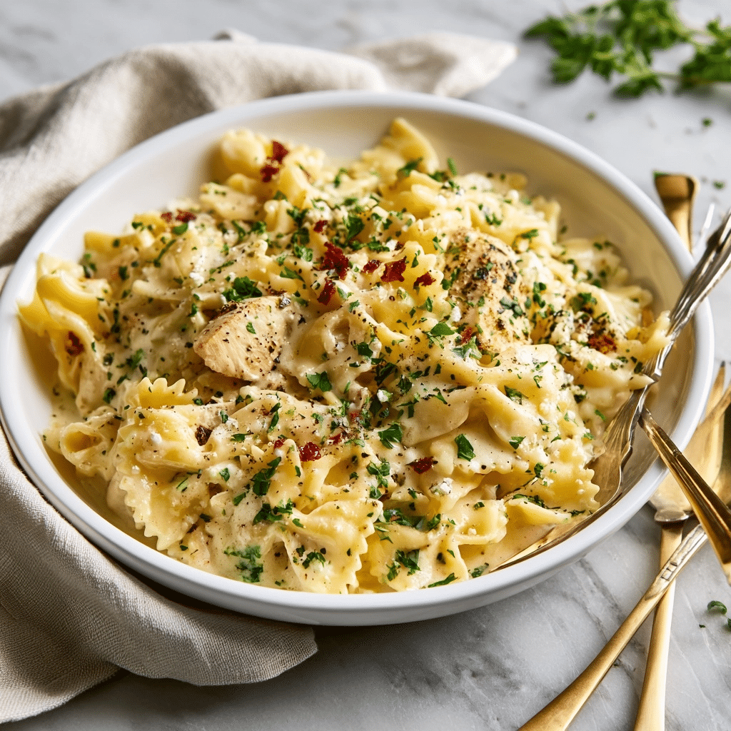 Creamy Mozzarella Garlic Butter Chicken Bowties: Perfect Dinner 5 image 1781920237572