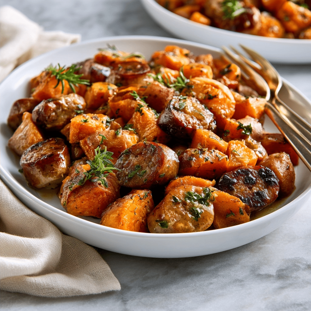 Healthy Sausage and Sweet Potatoes with Honey Garlic Sauce: Easy Weeknight Meal 5 image 1782173416392