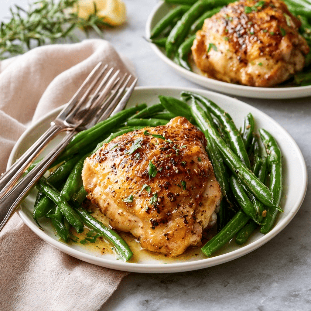 Easy Lemon Garlic Butter Chicken Thighs Recipe with Green Beans: The Perfect One-Pan Meal 2 image 1782173637382