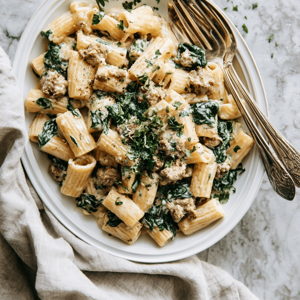 Creamy Sausage Rigatoni with Spinach 5 image 1782173874447