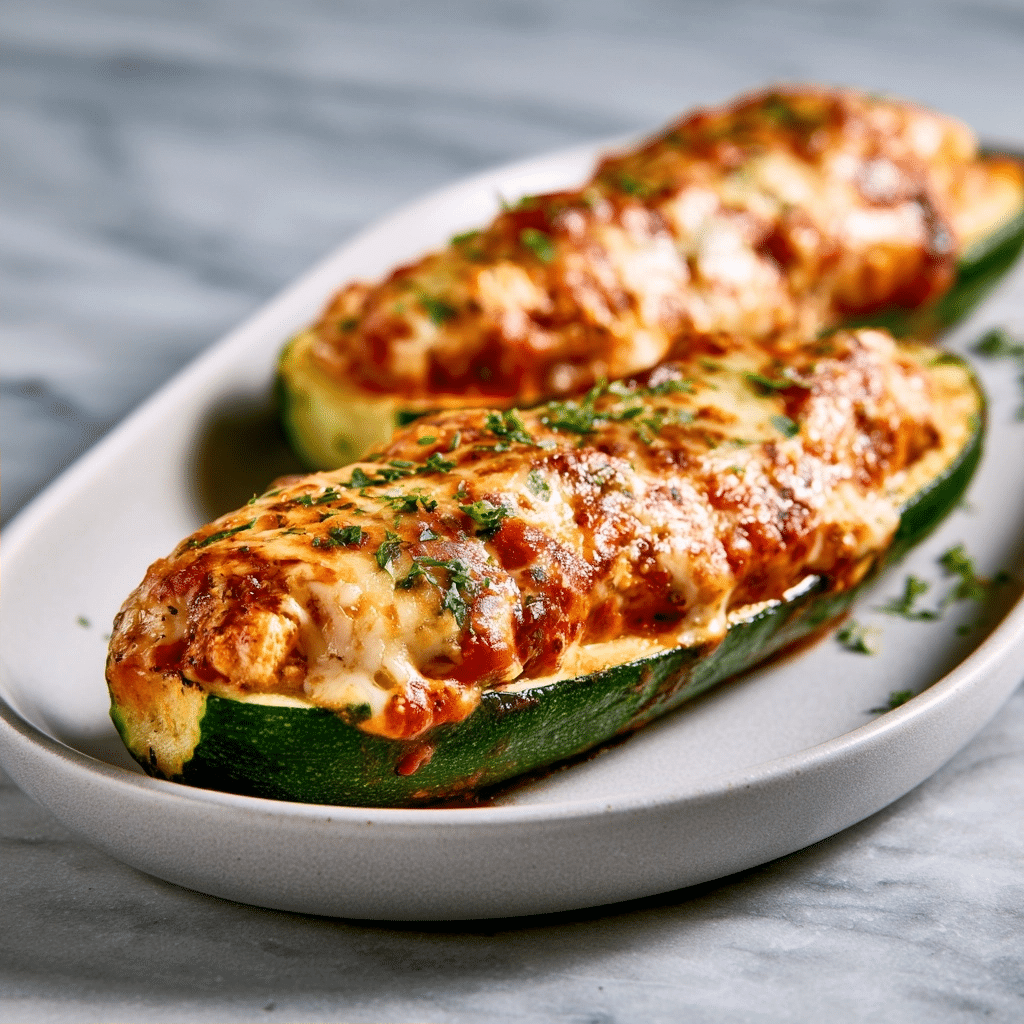 Easy Keto Chicken Parmesan Zucchini Boats 4 Easy Keto Chicken Parmesan Zucchini Boats