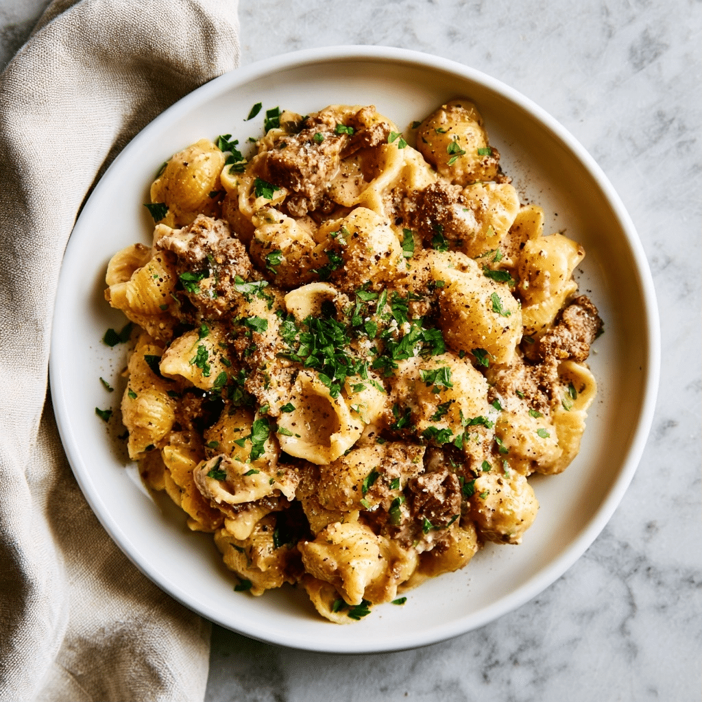 Creamy Beef and Shells: A Hearty Homemade Weeknight Meal 5 image 1782589450109