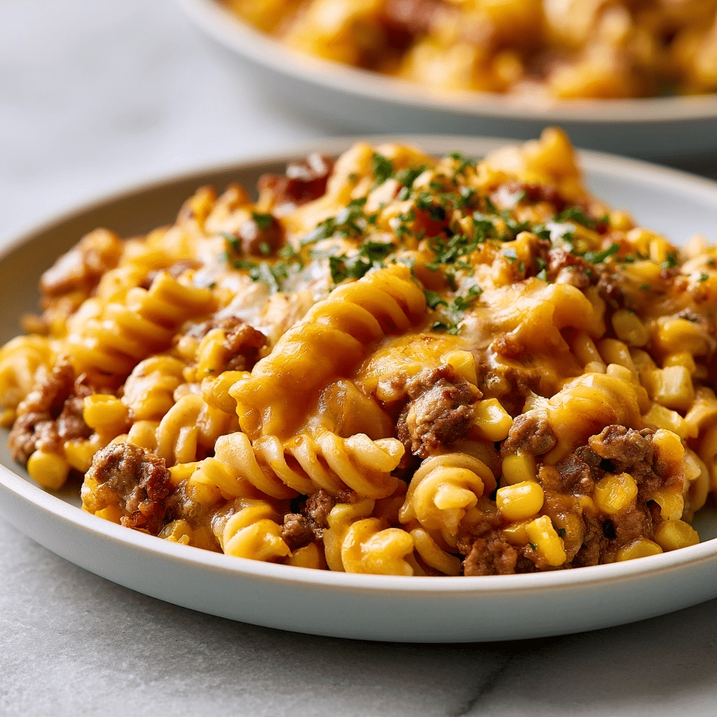 Delicious Cheesy Ranch Rotini Bake with Beef and Sweet Corn 4 Delicious Cheesy Ranch Rotini Bake with Beef and Sweet Corn