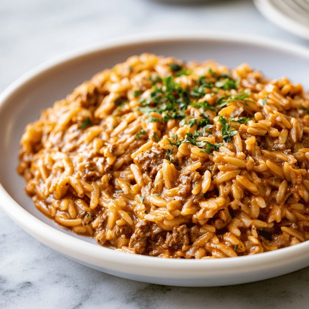 Creamy Ground Beef Orzo with Tomato Cream Sauce: Perfect One-Pot Dinner 4 Creamy Ground Beef Orzo with Tomato Cream Sauce: Perfect One-Pot Dinner