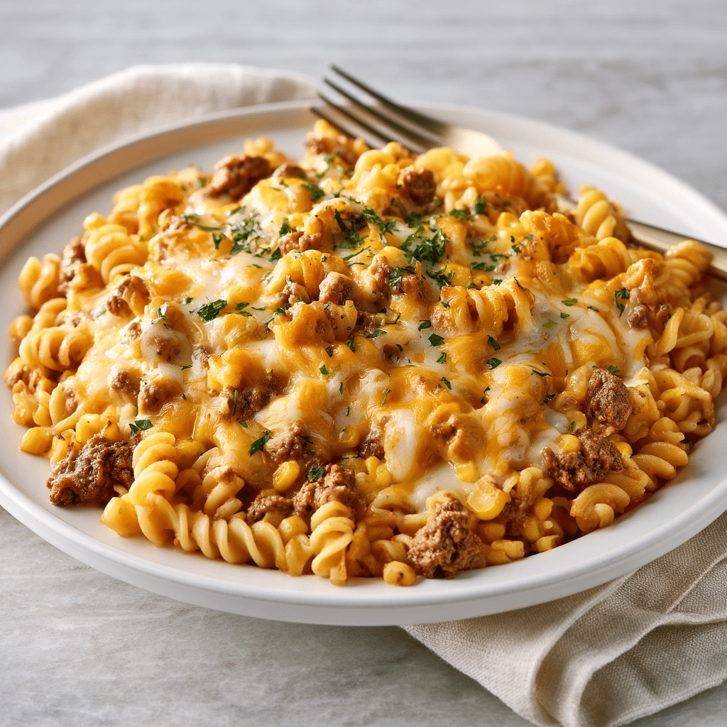 Easy Loaded Cheddar Ranch Beef and Sweet Corn Rotini Bake 5 image 1782686447021