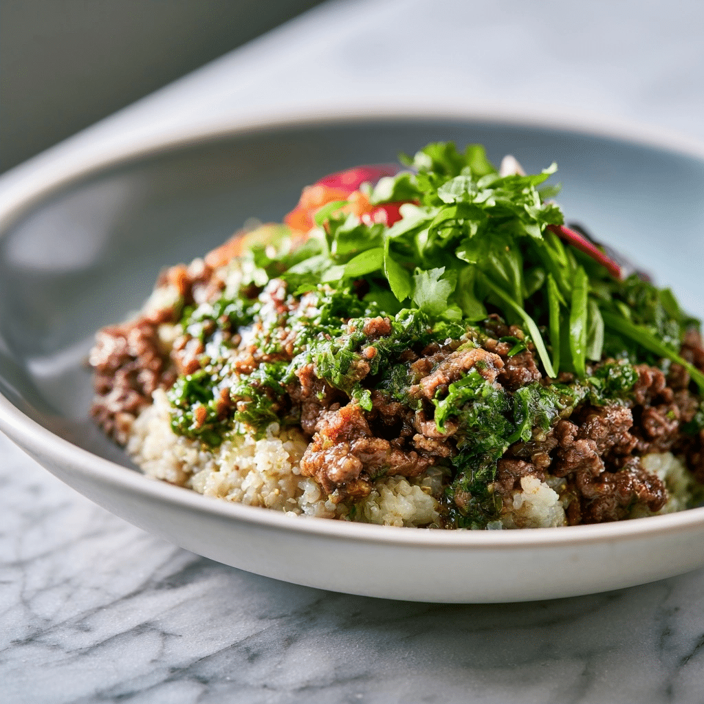 Easy Chimichurri Ground Beef Bowls: A Healthy Weeknight Meal 4 Easy Chimichurri Ground Beef Bowls: A Healthy Weeknight Meal