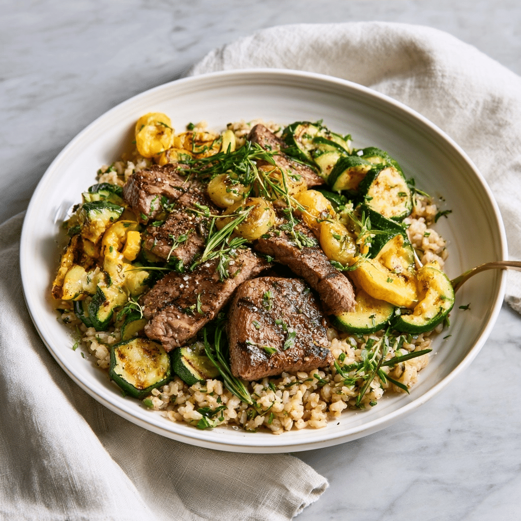 Simple Cozy Grilled Steak Bowl with Zucchini 5 image 1783376032294