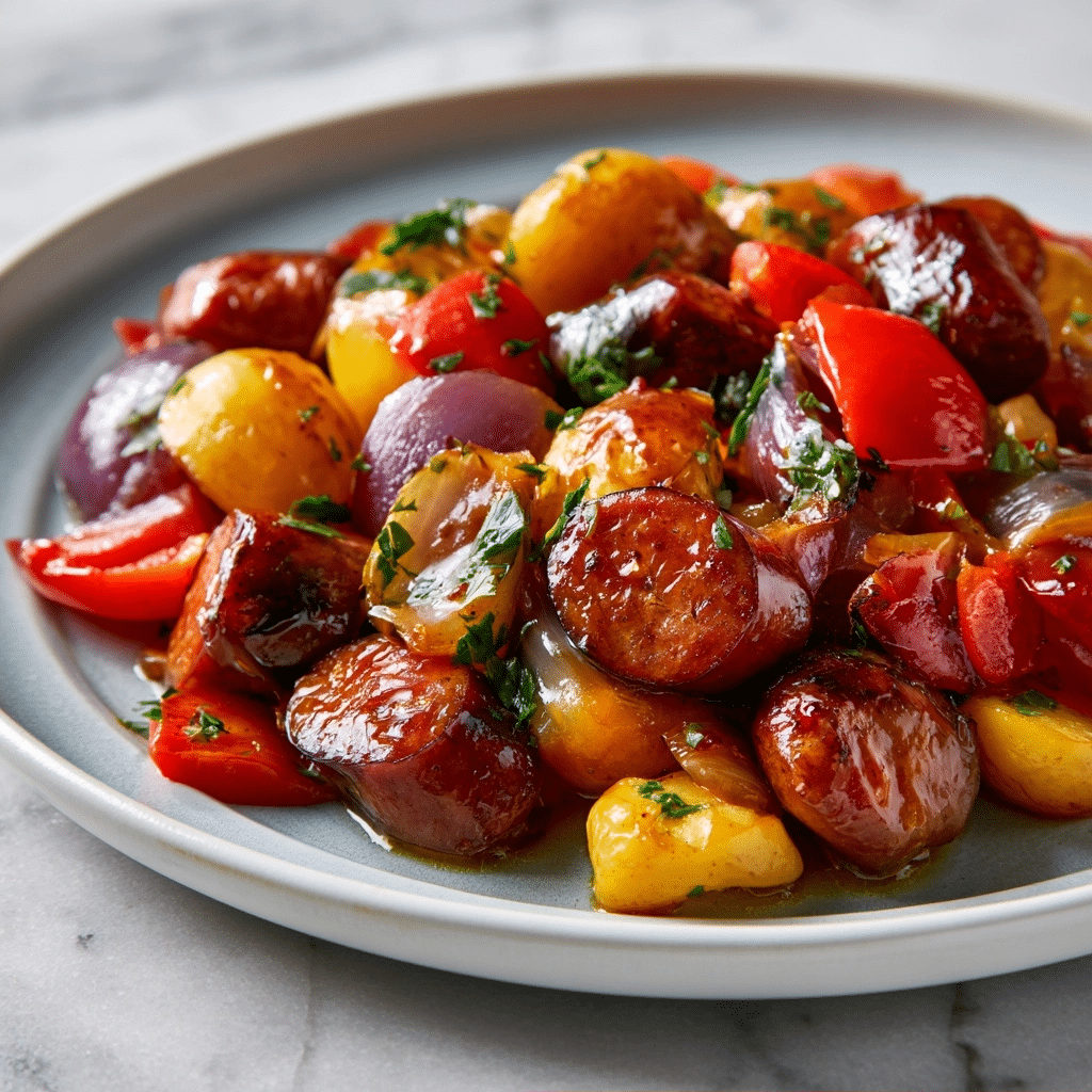 Delicious Honey Garlic Kielbasa & Veggies: A Perfect Sheet Pan Meal 4 Delicious Honey Garlic Kielbasa & Veggies: A Perfect Sheet Pan Meal
