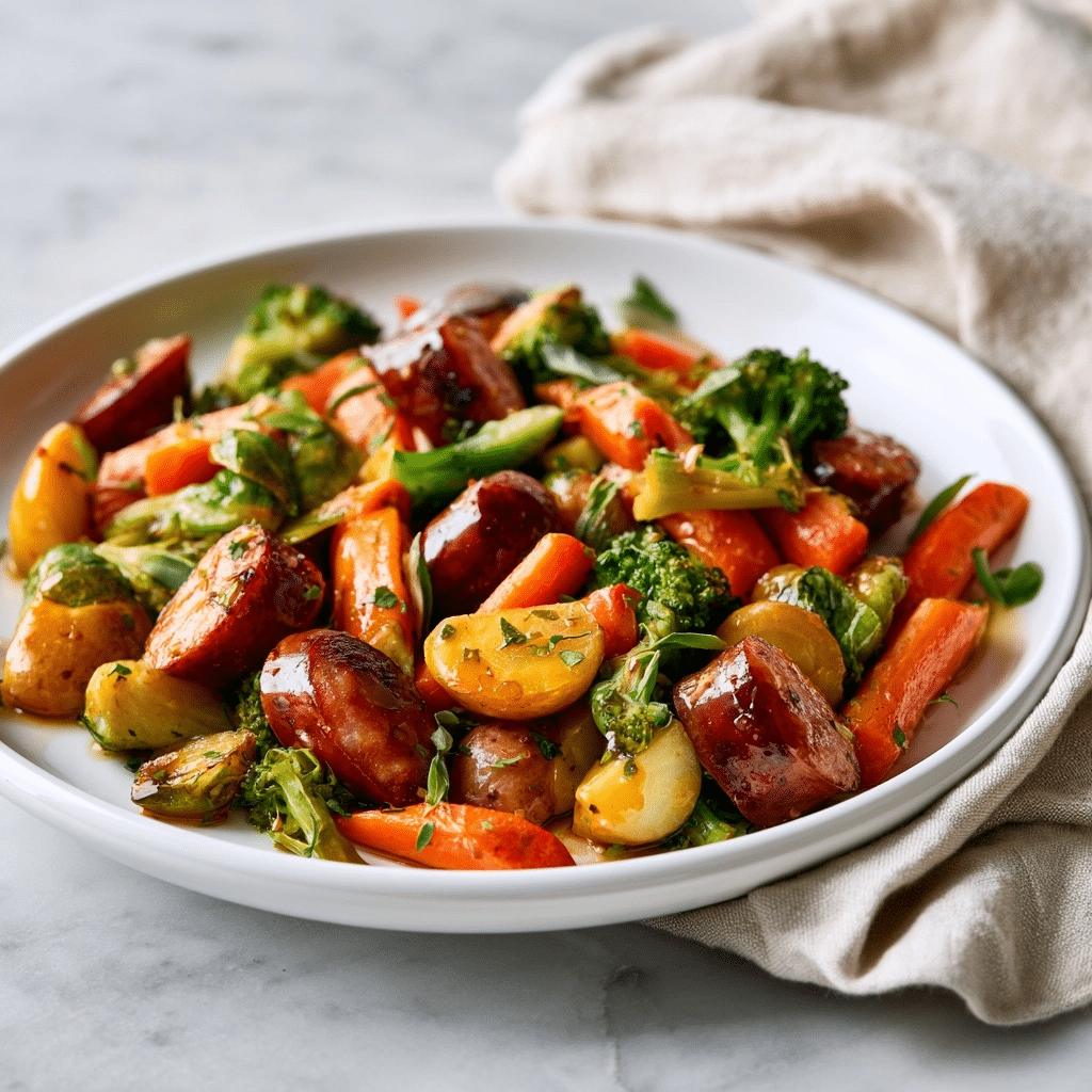 Delicious Honey Garlic Kielbasa & Veggies: A Perfect Sheet Pan Meal 5 image 1783376076085