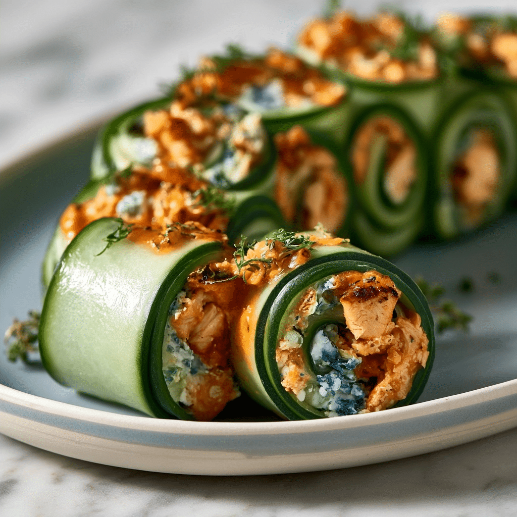 Healthy Buffalo Chicken Cucumber Rolls: A Simple Snack 4 Healthy Buffalo Chicken Cucumber Rolls: A Simple Snack