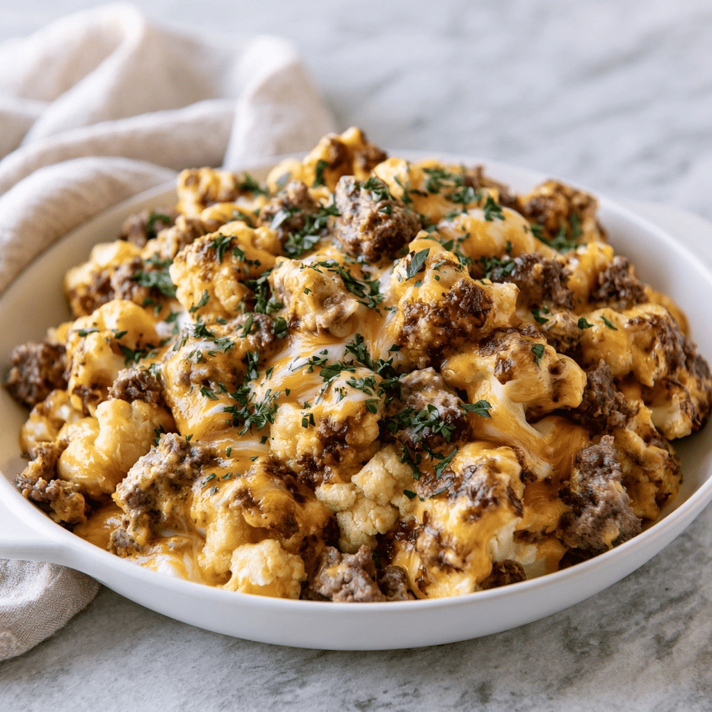 Easy Keto Cheeseburger Cauliflower Mac: A Healthy Comfort Meal 5 image 1783986333313