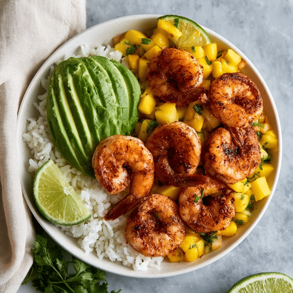 Healthy Chili-Lime Shrimp & Avocado Bowls with Mango Salsa 5 image 1784074409582