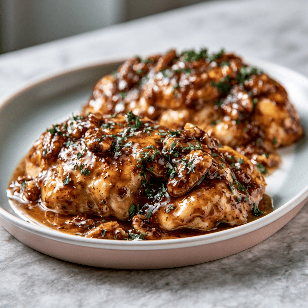 Delicious Maple Bourbon Pecan Chicken: Easy Skillet Dinner
