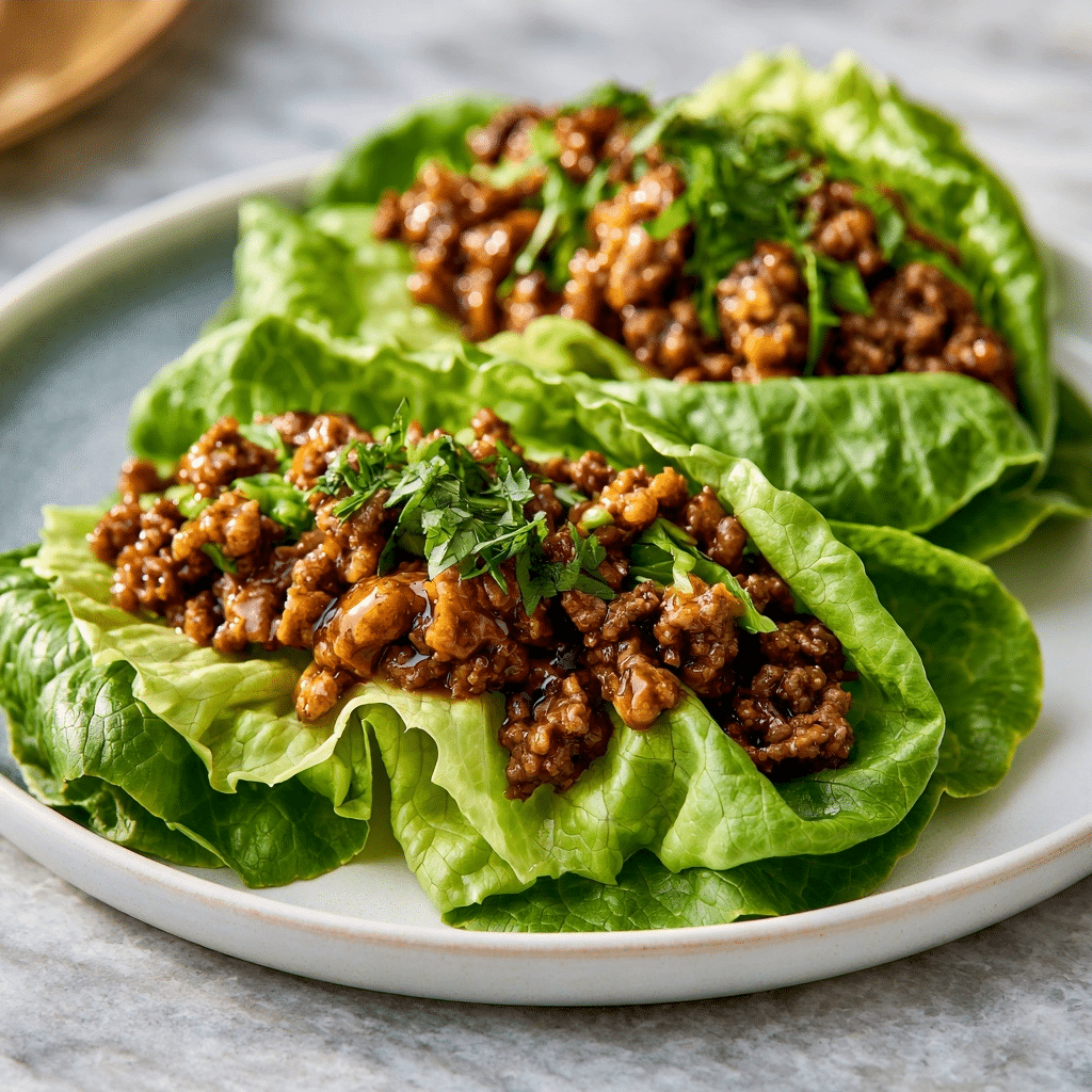 Easy Asian-Style Ground Beef Lettuce Wraps: Healthy Recipe
