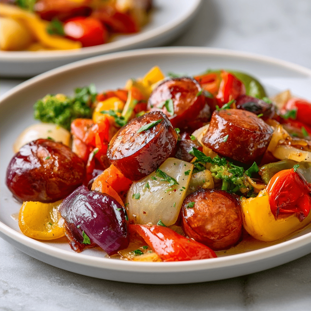 Easy One-Pan Honey Garlic Kielbasa & Veggies: Simple Dinner 4 Easy One-Pan Honey Garlic Kielbasa & Veggies: Simple Dinner