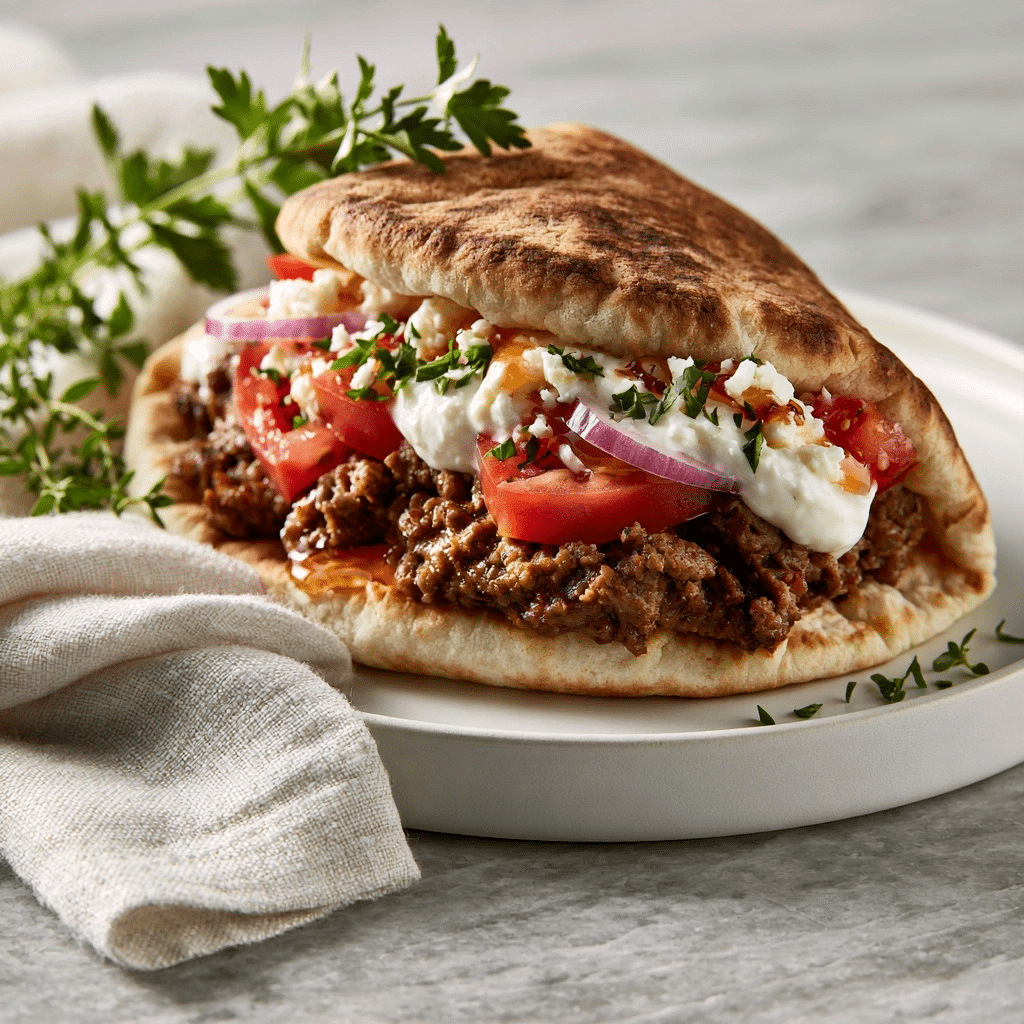 Healthy Mediterranean Ground Beef Pita Wrap: Hot Honey Feta 5 image 1784508757932