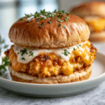 Delicious Cheddar Ranch Chicken Burgers: Easy Homemade Recipe